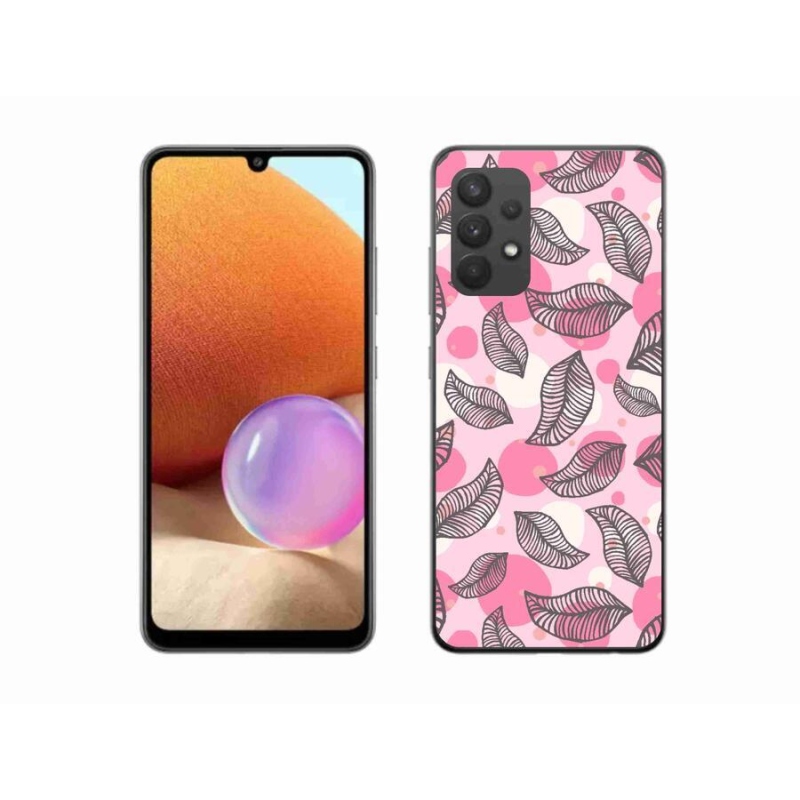 Gélový kryt mmCase na mobil Samsung Galaxy A32 4G - kreslené padajúce listy