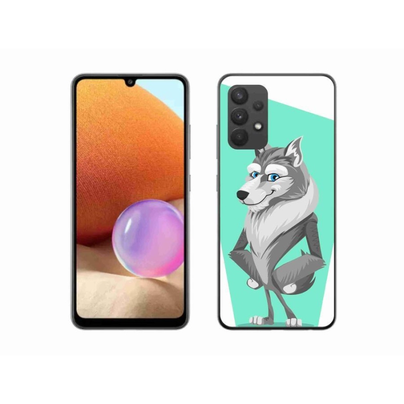 Gélový kryt mmCase na mobil Samsung Galaxy A32 4G - kreslený vlk