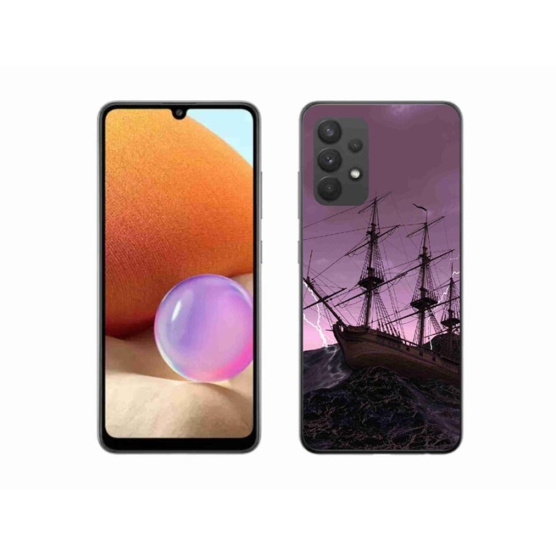 Gélový kryt mmCase na mobil Samsung Galaxy A32 4G - loď v búrke