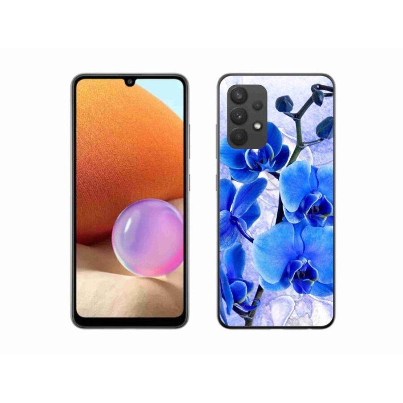 Gélový kryt mmCase na mobil Samsung Galaxy A32 4G - modré kvety