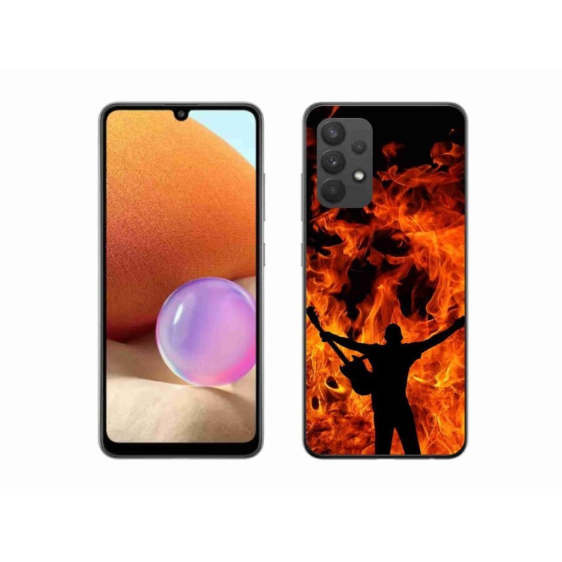 Gélový kryt mmCase na mobil Samsung Galaxy A32 4G - muzikant a oheň