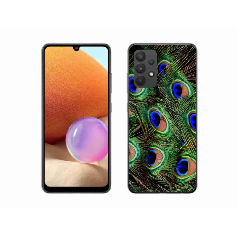 Gélový kryt mmCase na mobil Samsung Galaxy A32 4G - pávie perie