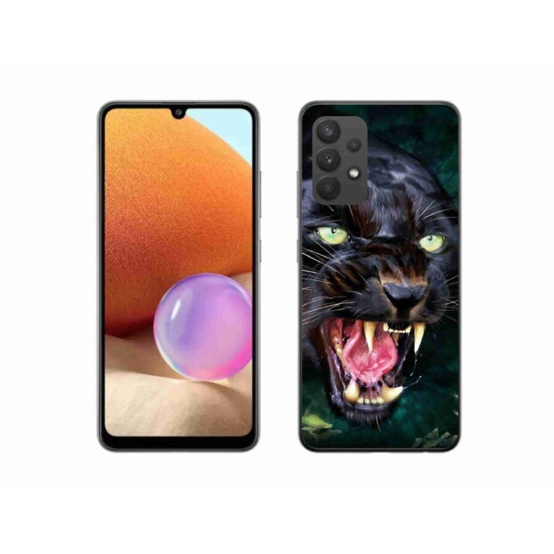 Gélový kryt mmCase na mobil Samsung Galaxy A32 4G - rozzúrený čierny panter
