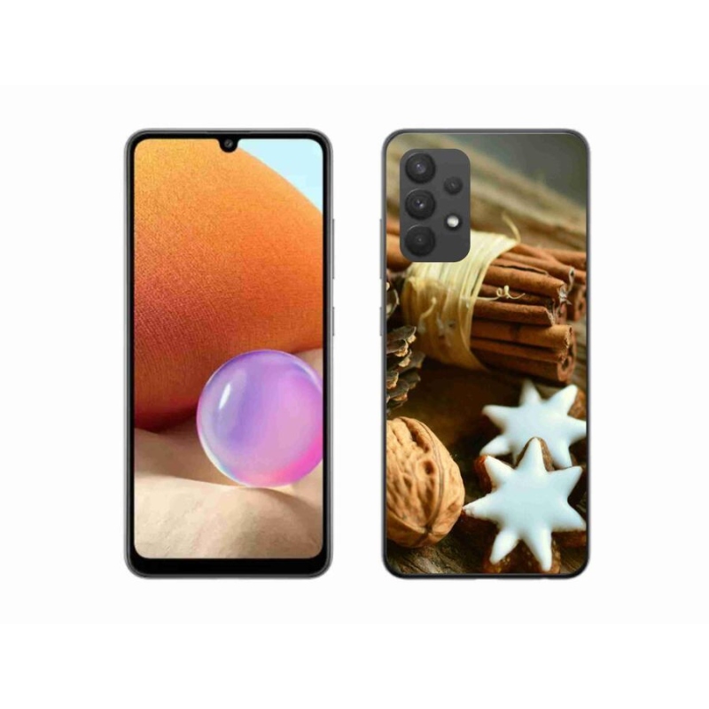 Gélový kryt mmCase na mobil Samsung Galaxy A32 4G - škorica a perníčky