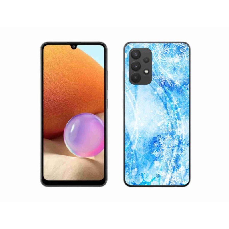 Gélový kryt mmCase na mobil Samsung Galaxy A32 4G - snehové vločky