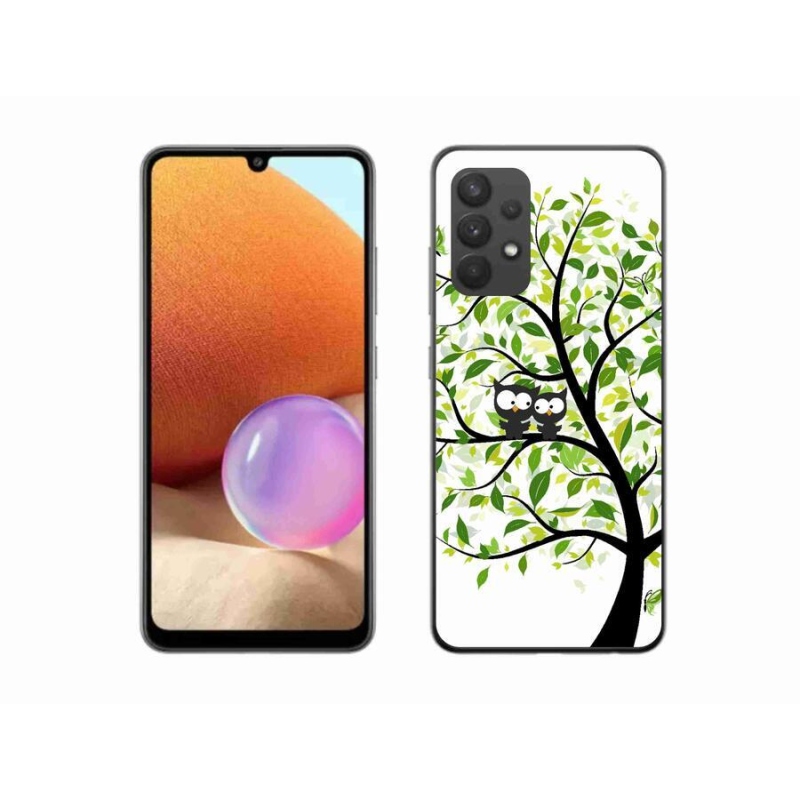 Gélový kryt mmCase na mobil Samsung Galaxy A32 4G - malej sovy na strome