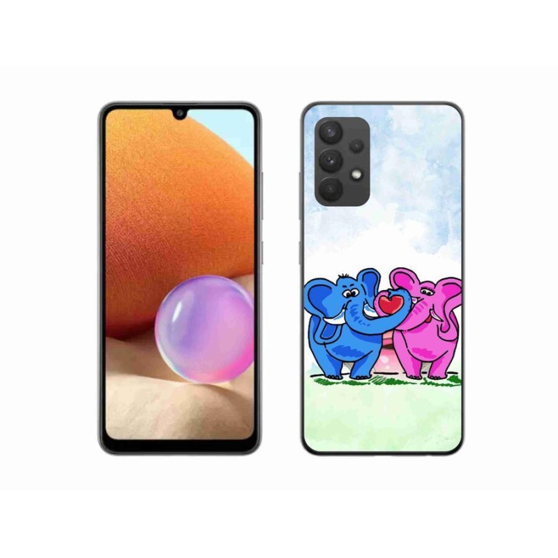 Gélový kryt mmCase na mobil Samsung Galaxy A32 4G - zamilovaní slony