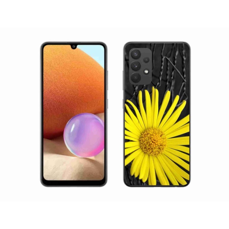 Gélový kryt mmCase na mobil Samsung Galaxy A32 4G - žltý kvet