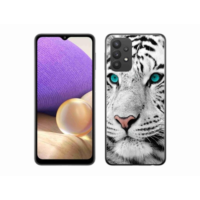Gélový kryt mmCase na mobil Samsung Galaxy A32 5G - biely tiger