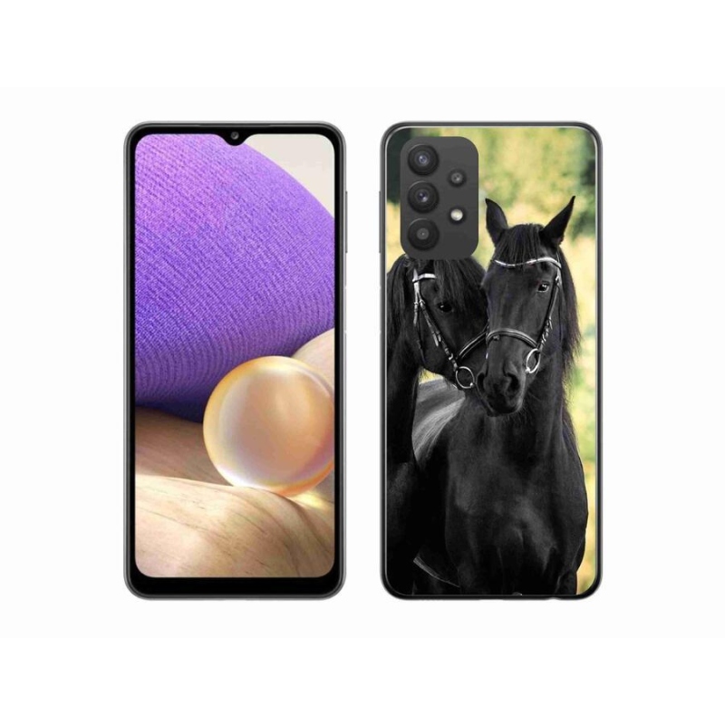 Gélový kryt mmCase na mobil Samsung Galaxy A32 5G - dva čierne kone