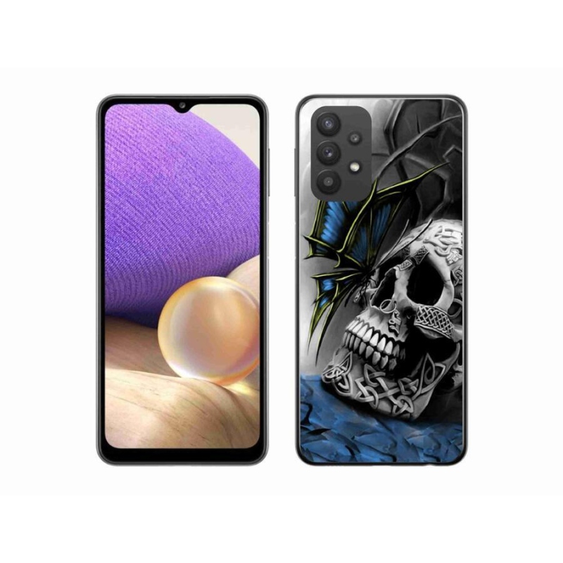 Gélový kryt mmCase na mobil Samsung Galaxy A32 5G - motýľ a lebka