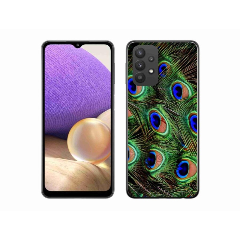 Gélový kryt mmCase na mobil Samsung Galaxy A32 5G - pávie perie