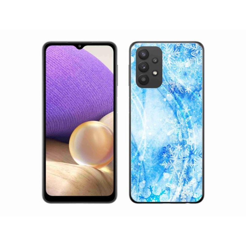 Gélový kryt mmCase na mobil Samsung Galaxy A32 5G - snehové vločky