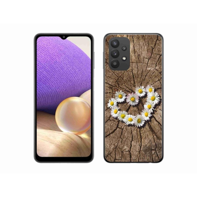 Gélový kryt mmCase na mobil Samsung Galaxy A32 5G - srdce z margarét