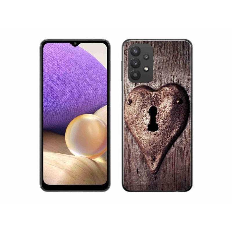 Gélový kryt mmCase na mobil Samsung Galaxy A32 5G - zámok v tvare srdca