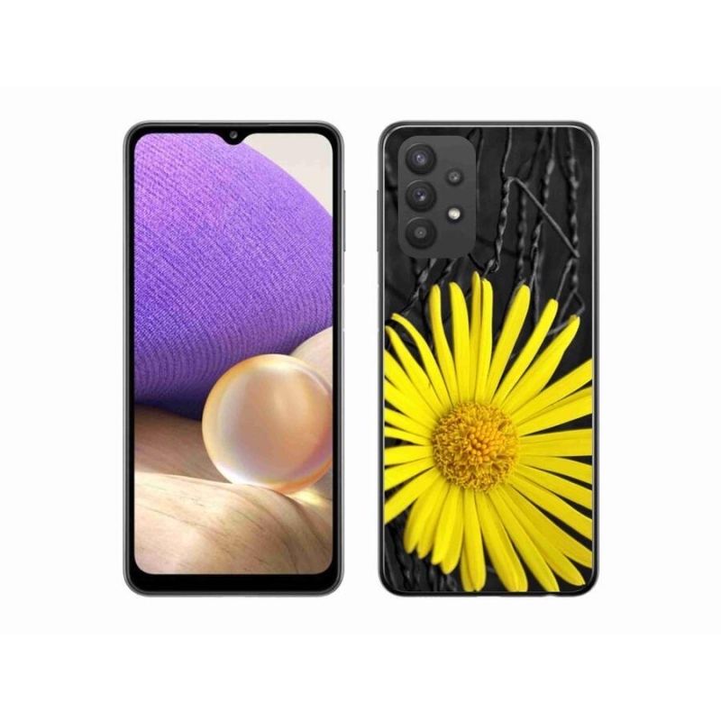 Gélový kryt mmCase na mobil Samsung Galaxy A32 5G - žltý kvet