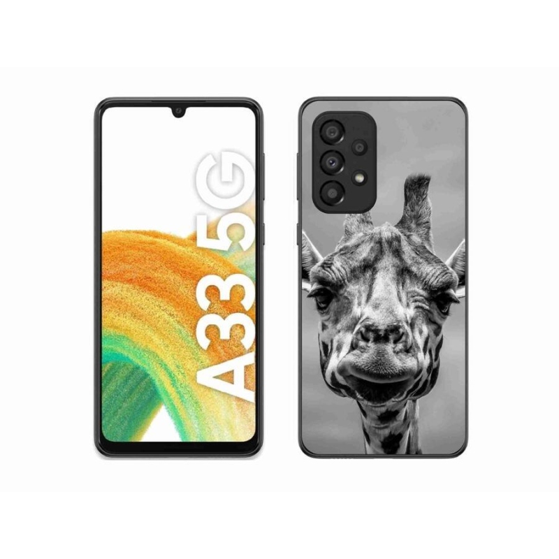 Gélový kryt mmCase na mobil Samsung Galaxy A33 5G - čiernobiela žirafa
