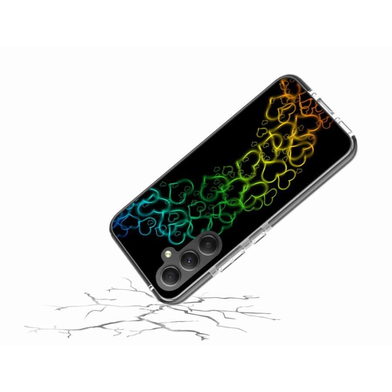 Gélový kryt mmCase na mobil Samsung Galaxy A34 5G - farebné srdiečka