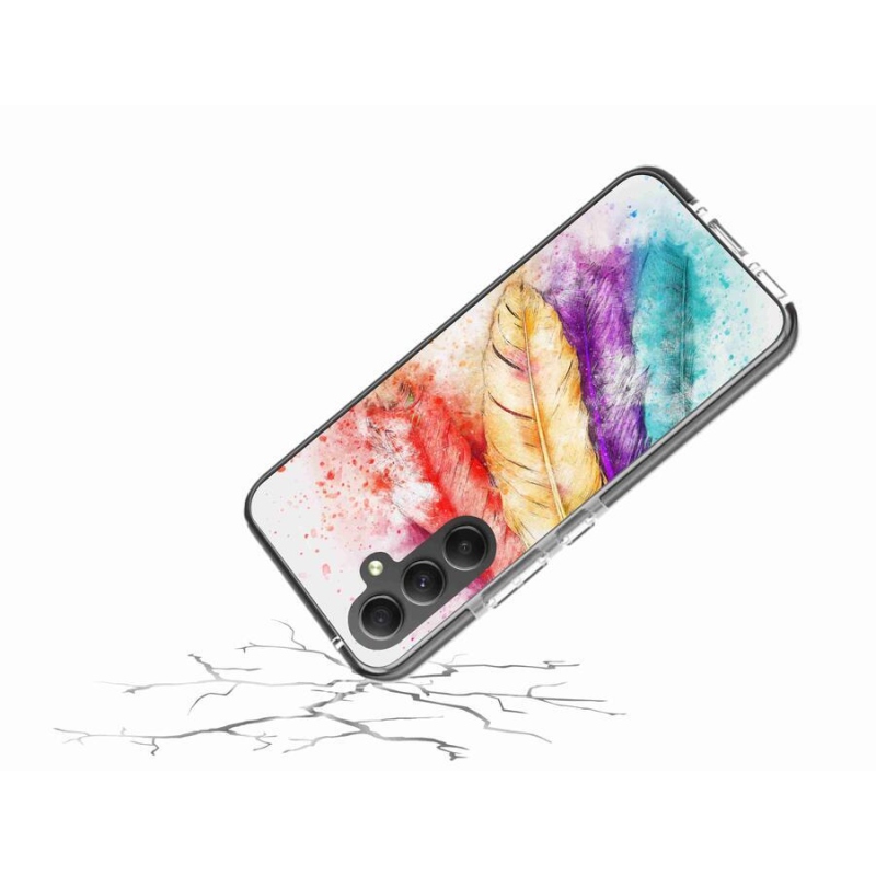 Gélový kryt mmCase na mobil Samsung Galaxy A34 5G - farebné perie