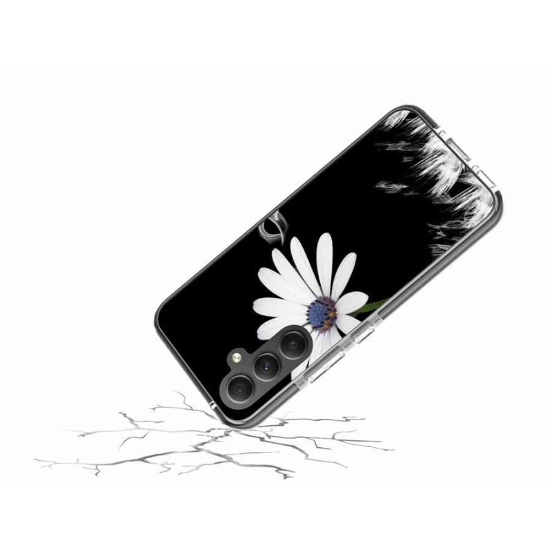 Gélový kryt mmCase na mobil Samsung Galaxy A34 5G - biela kvetina