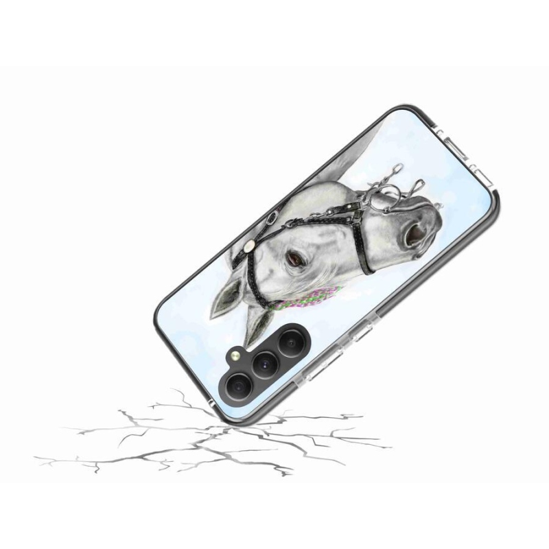 Gélový kryt mmCase na mobil Samsung Galaxy A34 5G - biely kôň 1