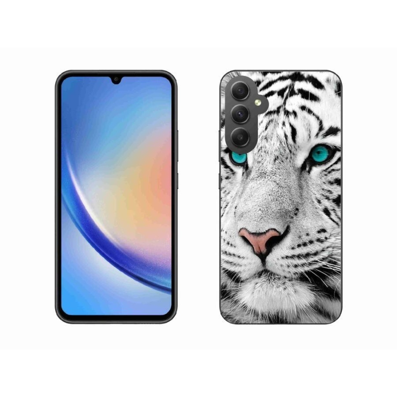 Gélový kryt mmCase na mobil Samsung Galaxy A34 5G - biely tiger