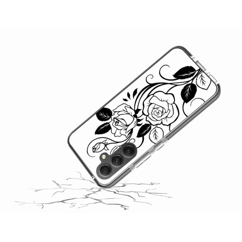Gélový kryt mmCase na mobil Samsung Galaxy A34 5G - čiernobiela ruža