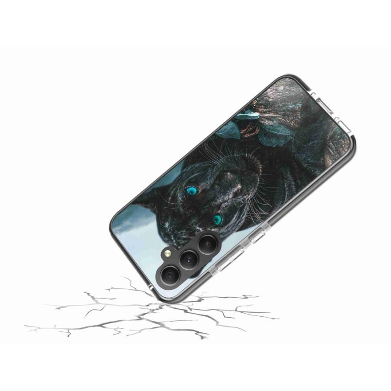 Gélový kryt mmCase na mobil Samsung Galaxy A34 5G - čierny panter