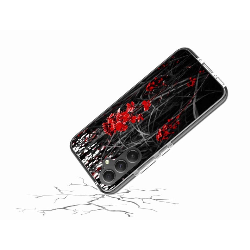 Gélový kryt mmCase na mobil Samsung Galaxy A34 5G - červená rastlina