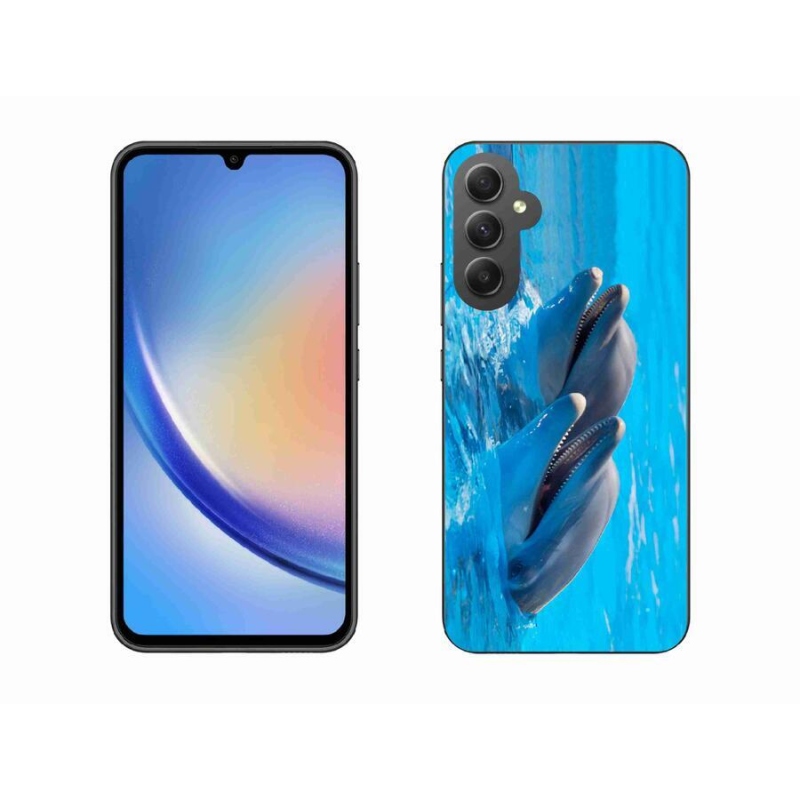 Gélový kryt mmCase na mobil Samsung Galaxy A34 5G - delfíny