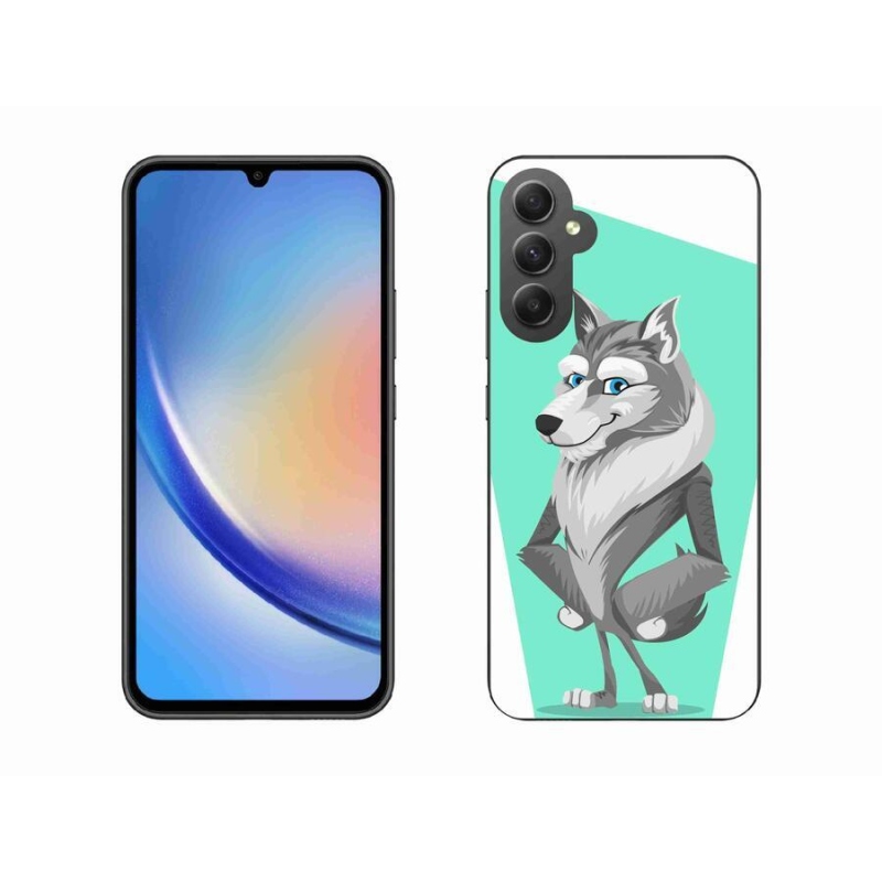 Gélový kryt mmCase na mobil Samsung Galaxy A34 5G - kreslený vlk