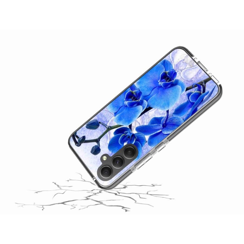 Gélový kryt mmCase na mobil Samsung Galaxy A34 5G - modré kvety