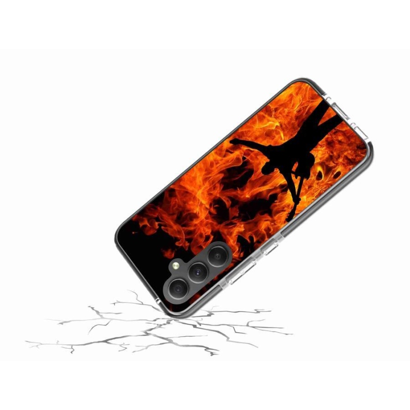Gélový kryt mmCase na mobil Samsung Galaxy A34 5G - muzikant a oheň