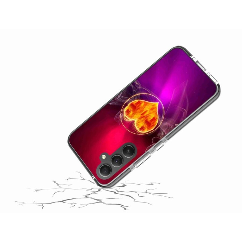 Gélový kryt mmCase na mobil Samsung Galaxy A34 5G - ohnivé srdce