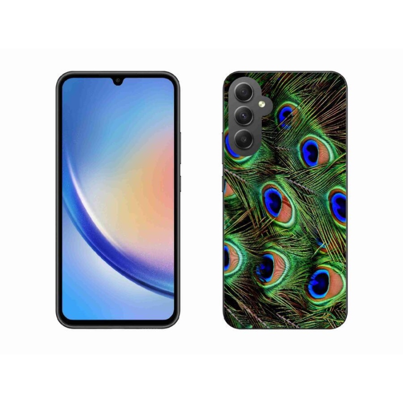 Gélový kryt mmCase na mobil Samsung Galaxy A34 5G - pávie perie