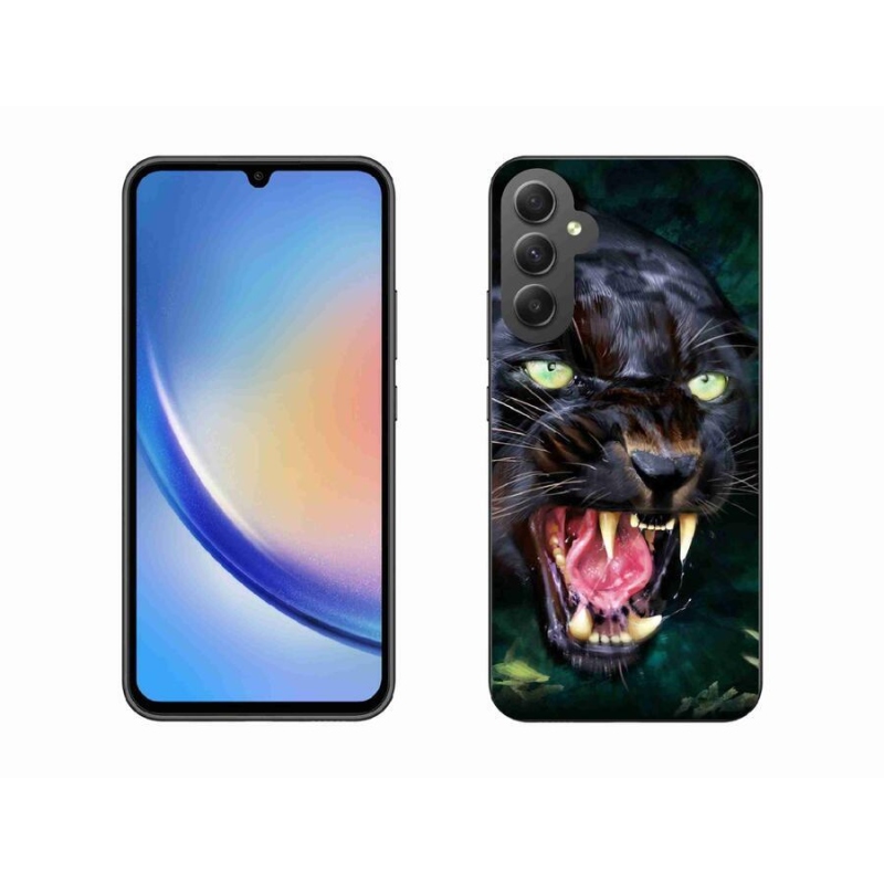 Gélový kryt mmCase na mobil Samsung Galaxy A34 5G - rozzúrený čierny panter