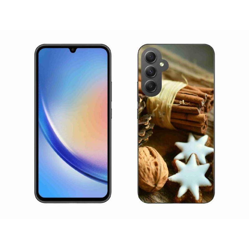 Gélový kryt mmCase na mobil Samsung Galaxy A34 5G - škorica a perníčky