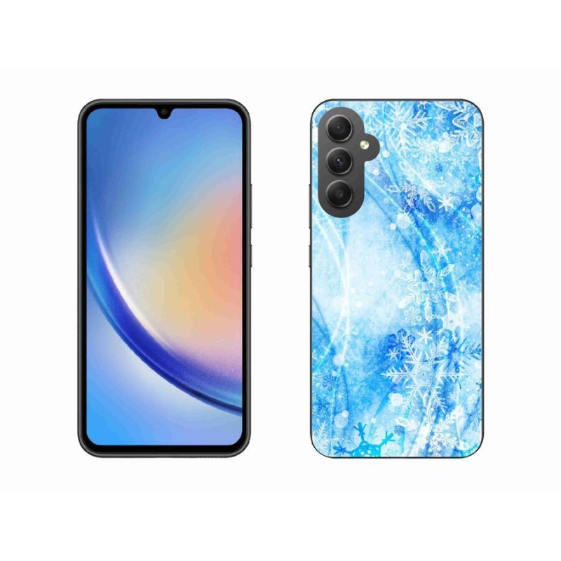 Gélový kryt mmCase na mobil Samsung Galaxy A34 5G - snehové vločky