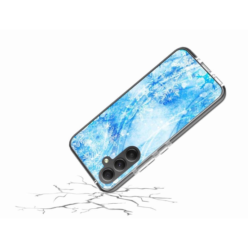 Gélový kryt mmCase na mobil Samsung Galaxy A34 5G - snehové vločky