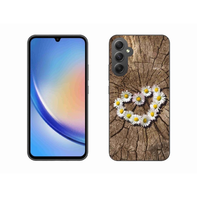 Gélový kryt mmCase na mobil Samsung Galaxy A34 5G - srdce z margaréty