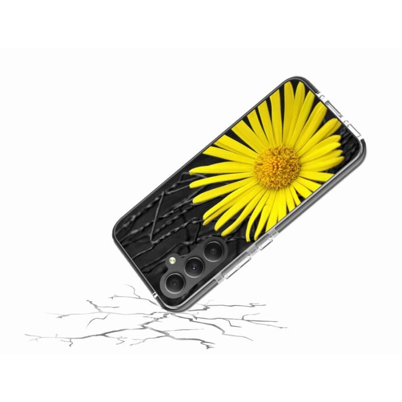 Gélový kryt mmCase na mobil Samsung Galaxy A34 5G - žltá kvetina
