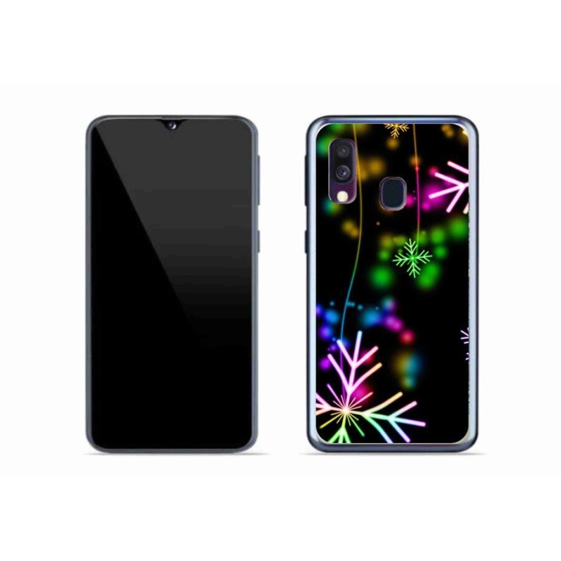 Gélový kryt mmCase na mobil Samsung Galaxy A40 - farebné vločky