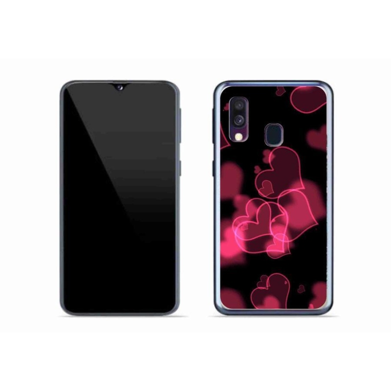 Gélový kryt mmCase na mobil Samsung Galaxy A40 - červené srdiečka