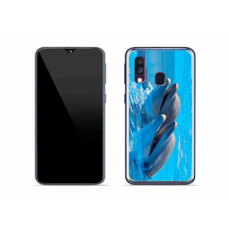 Gélový kryt mmCase na mobil Samsung Galaxy A40 - delfíny