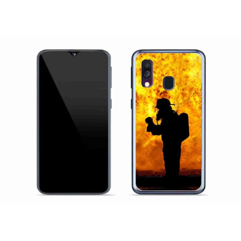 Gélový kryt mmCase na mobil Samsung Galaxy A40 - hasič