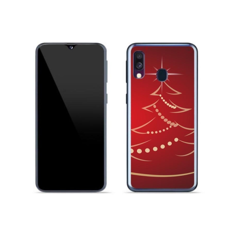 Gélový kryt mmCase na mobil Samsung Galaxy A40 - kreslený vianočný stromček