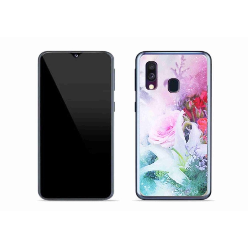 Gélový kryt mmCase na mobil Samsung Galaxy A40 - kvety 4