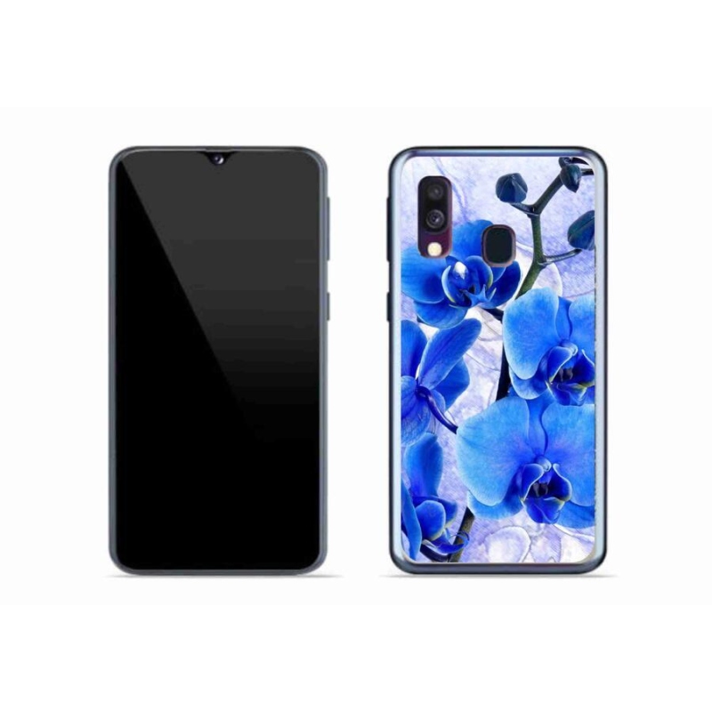 Gélový kryt mmCase na mobil Samsung Galaxy A40 - modré kvety