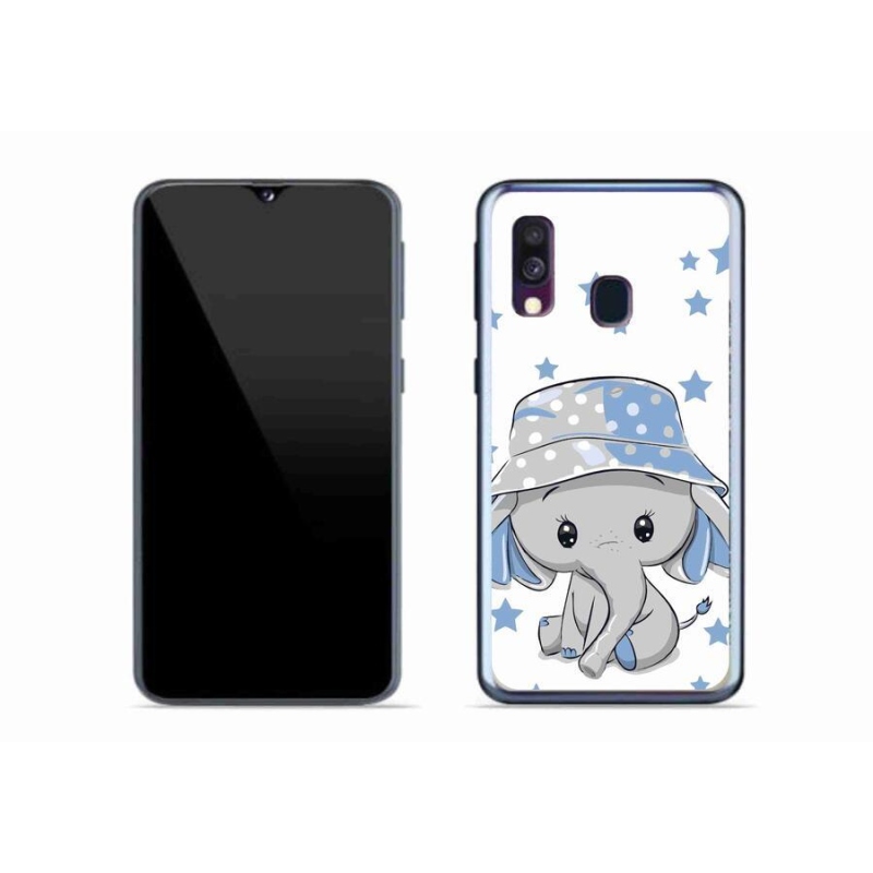 Gélový kryt mmCase na mobil Samsung Galaxy A40 - modrý slon