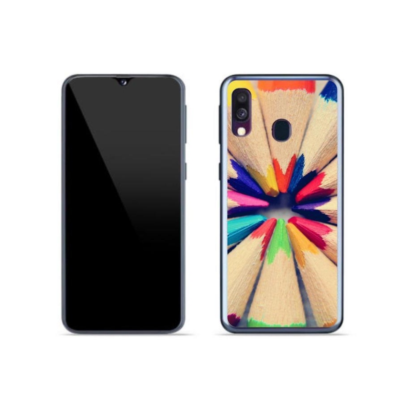 Gélový kryt mmCase na mobil Samsung Galaxy A40 - pastelky